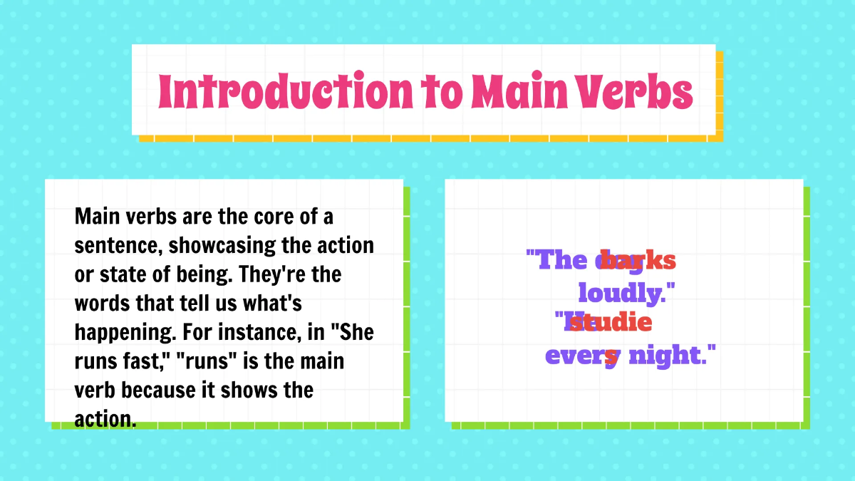Free Main Verbs and Helping Verbs Template to Edit Online