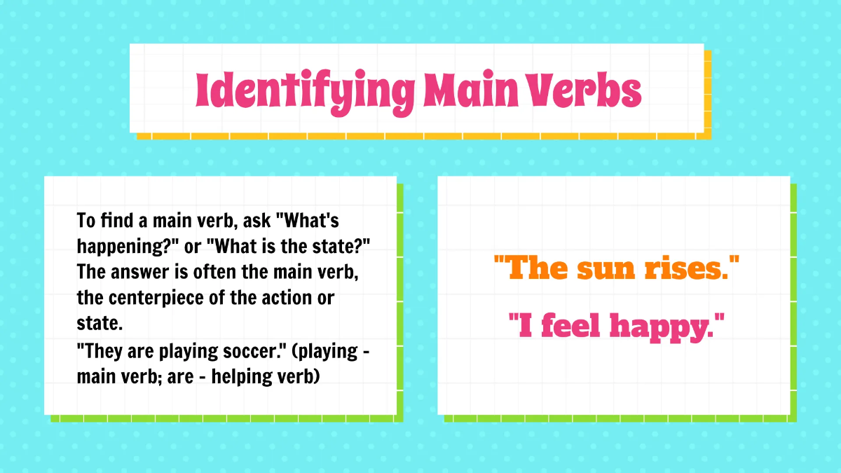 Free Main Verbs and Helping Verbs Template to Edit Online