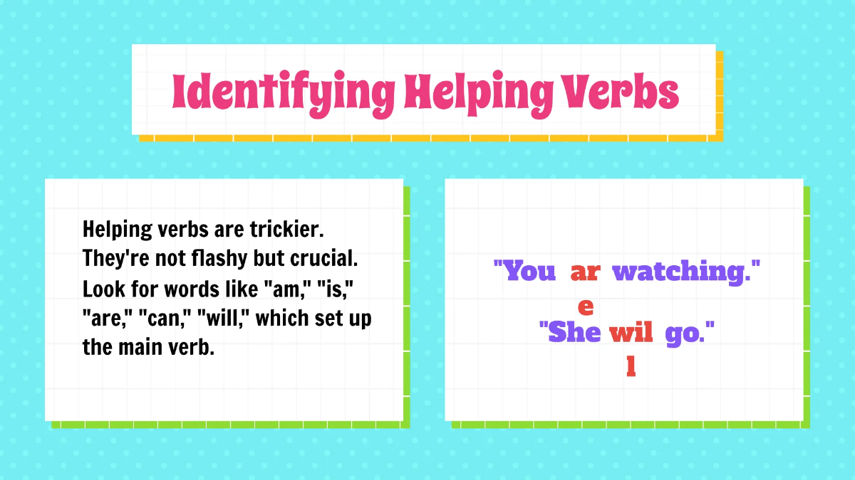 Free Main Verbs and Helping Verbs Template to Edit Online