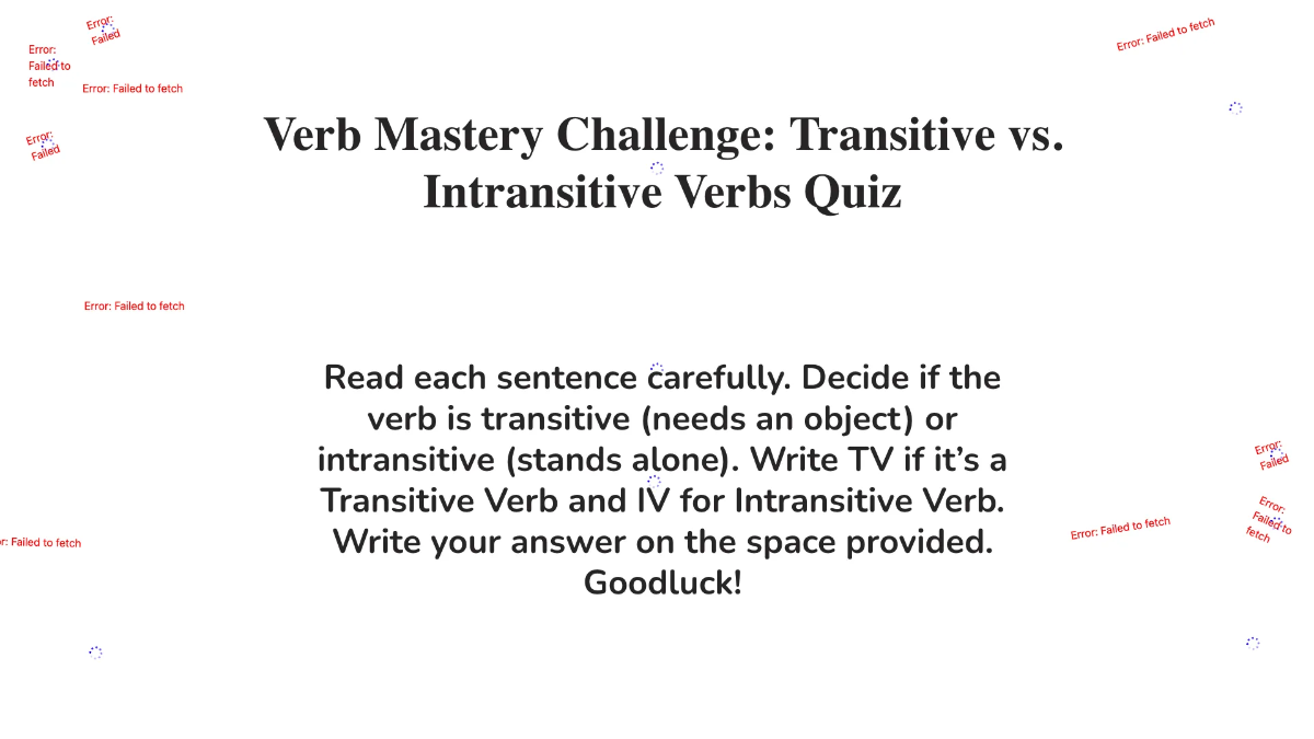 Free Transitive and Intransitive Verbs Template to Edit Online