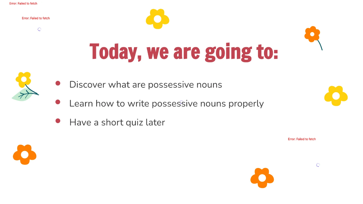 Free Possessive Nouns Template to Edit Online