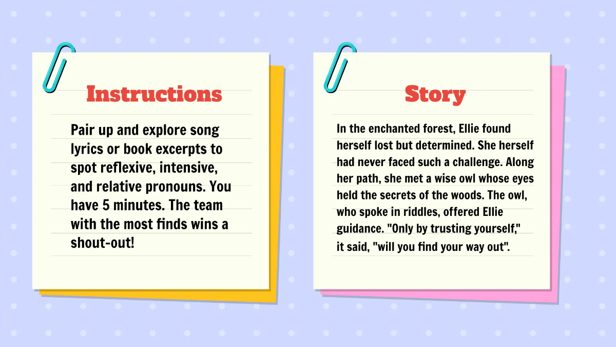 Free Reflexive, Intensive, and Relative Pronouns Template to Edit Online