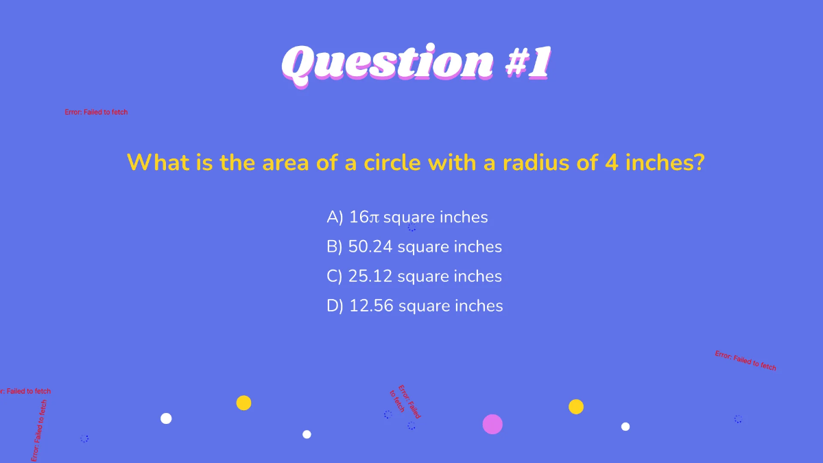 Free Area of Circles Template to Edit Online