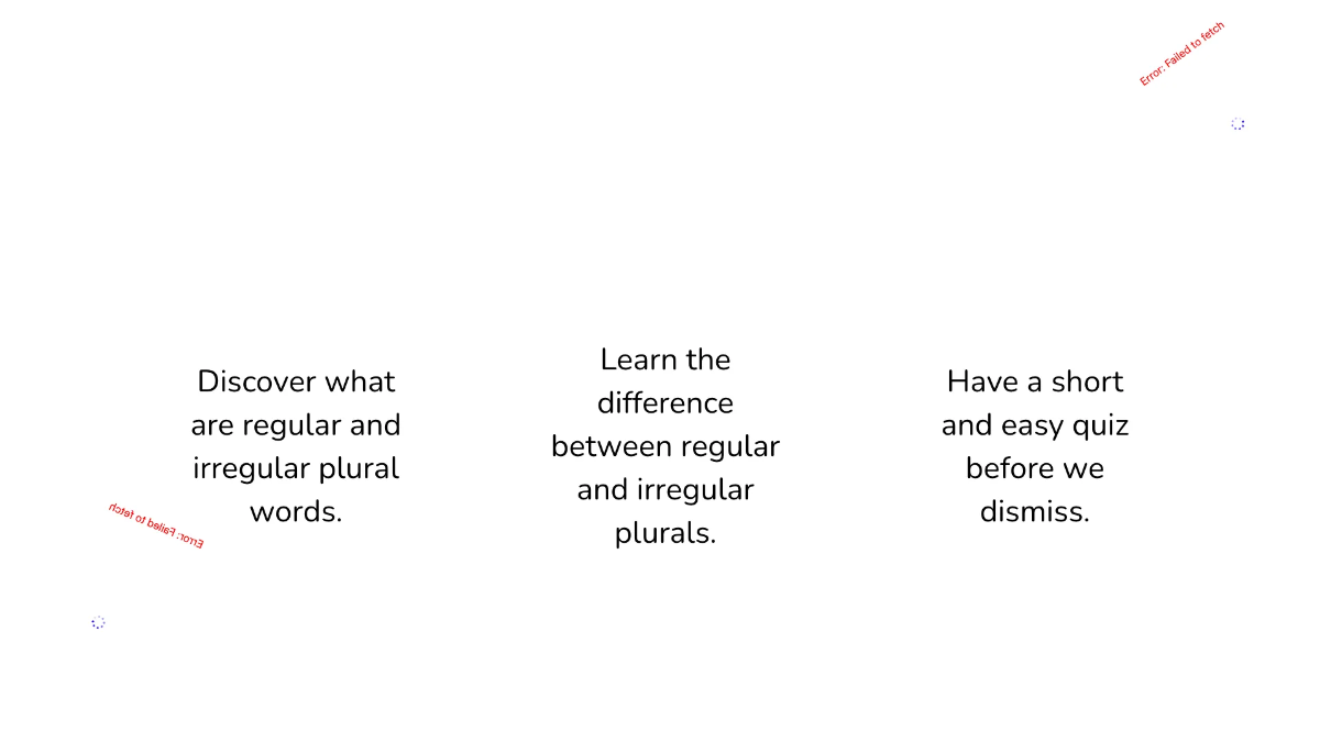 Free Regular and Irregular Plurals Template to Edit Online