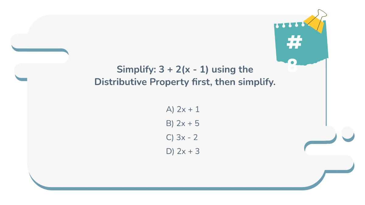 Free Simplify Linear Expressions Using Properties Template to Edit Online
