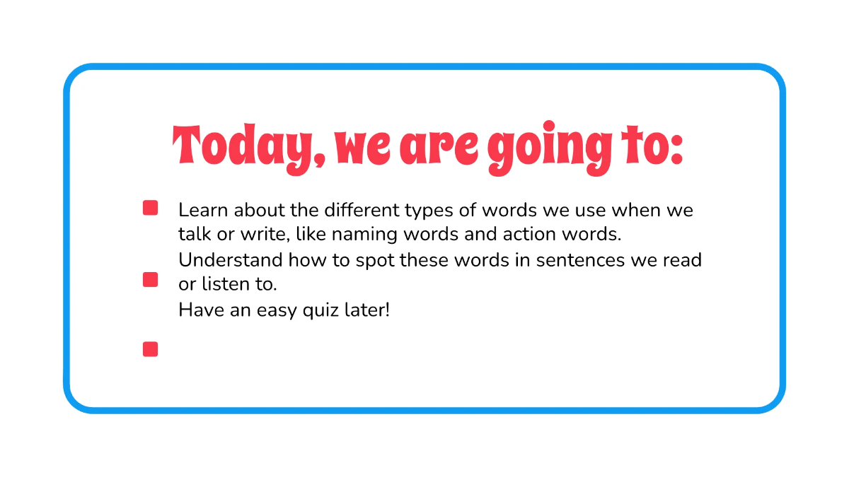 Free Parts of Speech Template to Edit Online