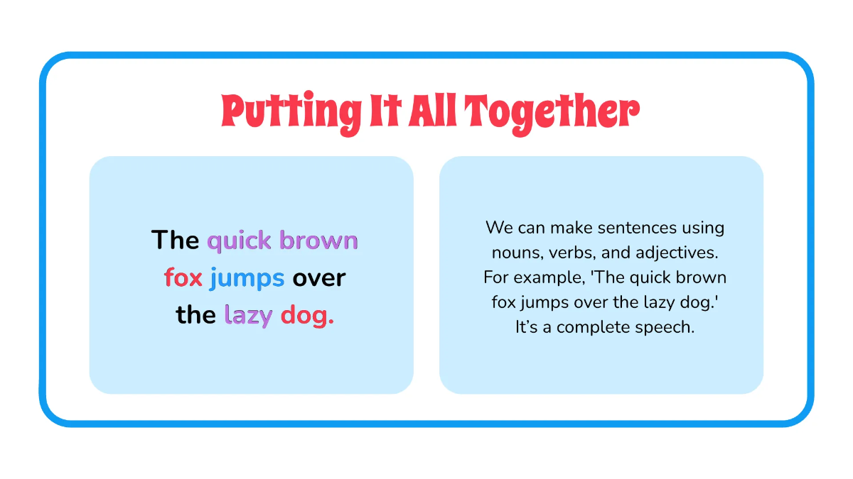 Free Parts of Speech Template to Edit Online