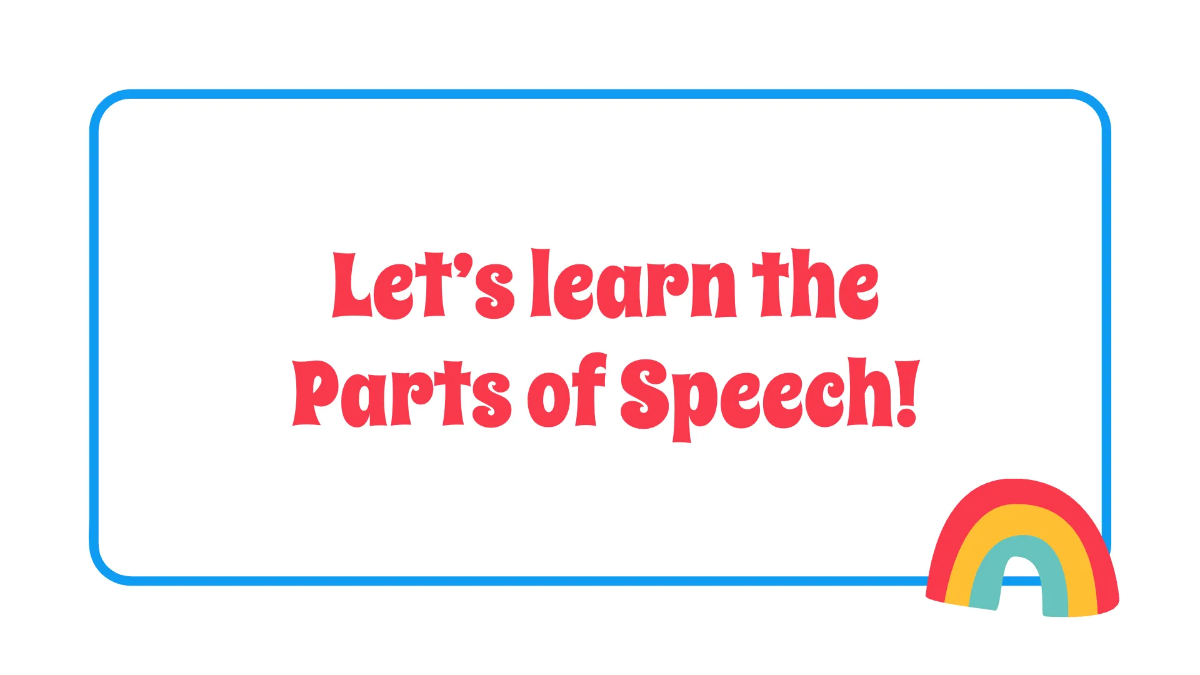 Free Parts of Speech Template to Edit Online