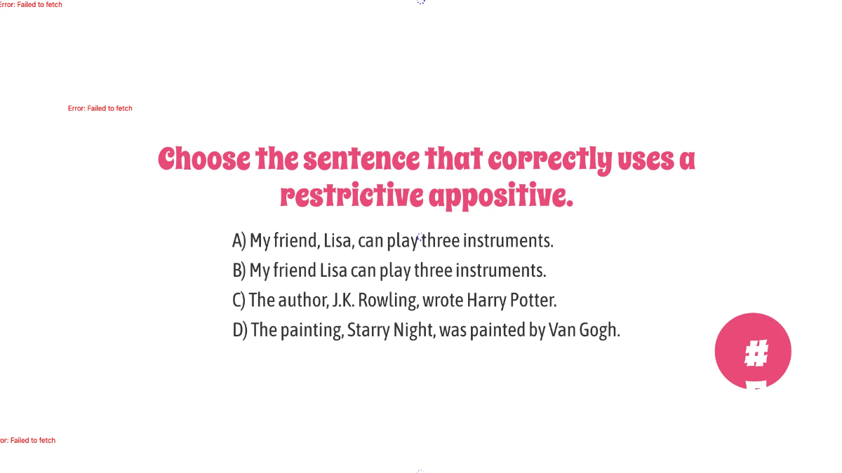 Free Appositives and Appositive Phrases Template to Edit Online