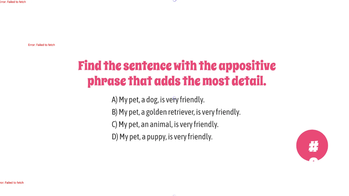 Free Appositives and Appositive Phrases Template to Edit Online