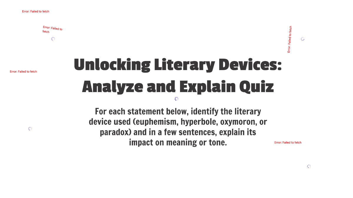 Free Euphemism, Hyperbole, Oxymoron, and Paradox Template to Edit Online