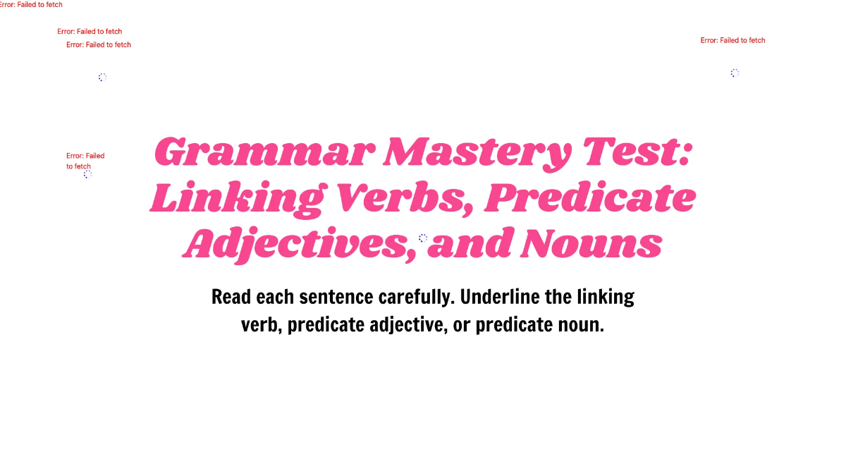 Free Identifying Linking Verbs, Predicate Adjectives, and Predicate Nouns Template to Edit Online