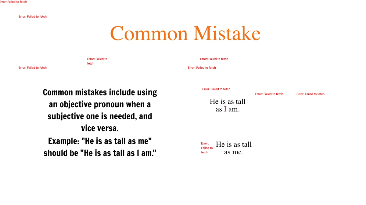 Free Pronouns After "Than" and "As" Template to Edit Online