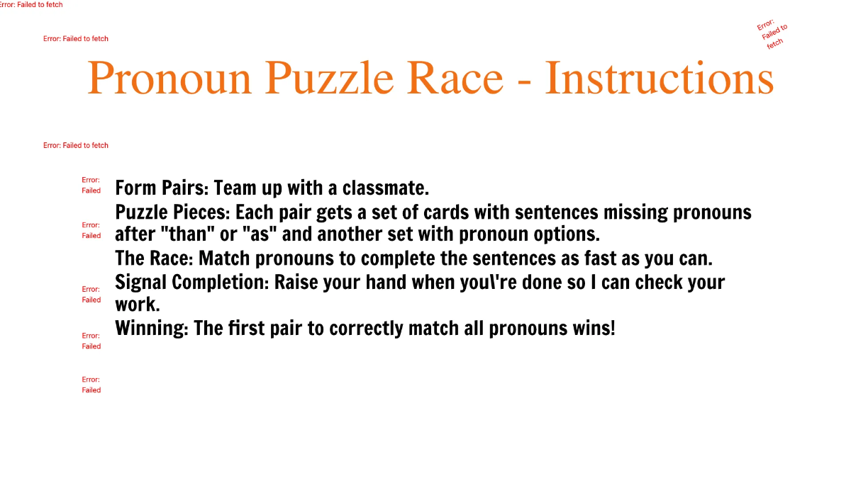 Free Pronouns After "Than" and "As" Template to Edit Online