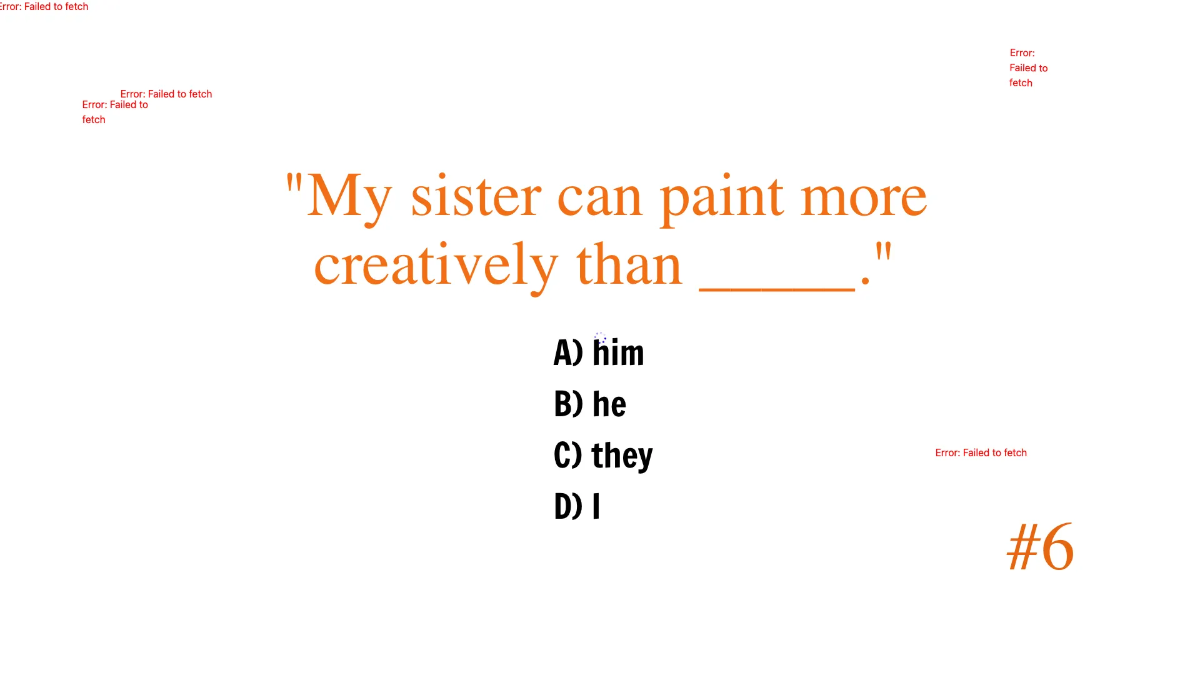 Free Pronouns After "Than" and "As" Template to Edit Online