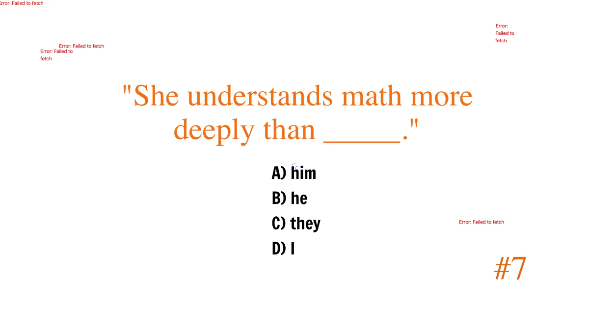 Free Pronouns After "Than" and "As" Template to Edit Online