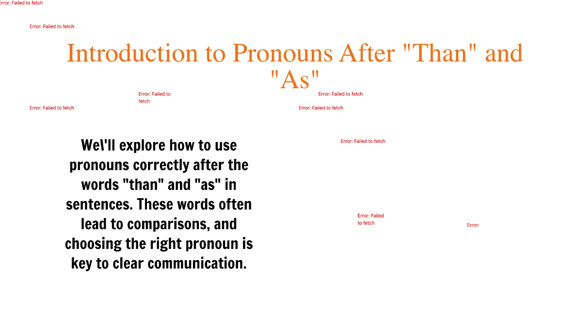Free Pronouns After "Than" and "As" Template to Edit Online