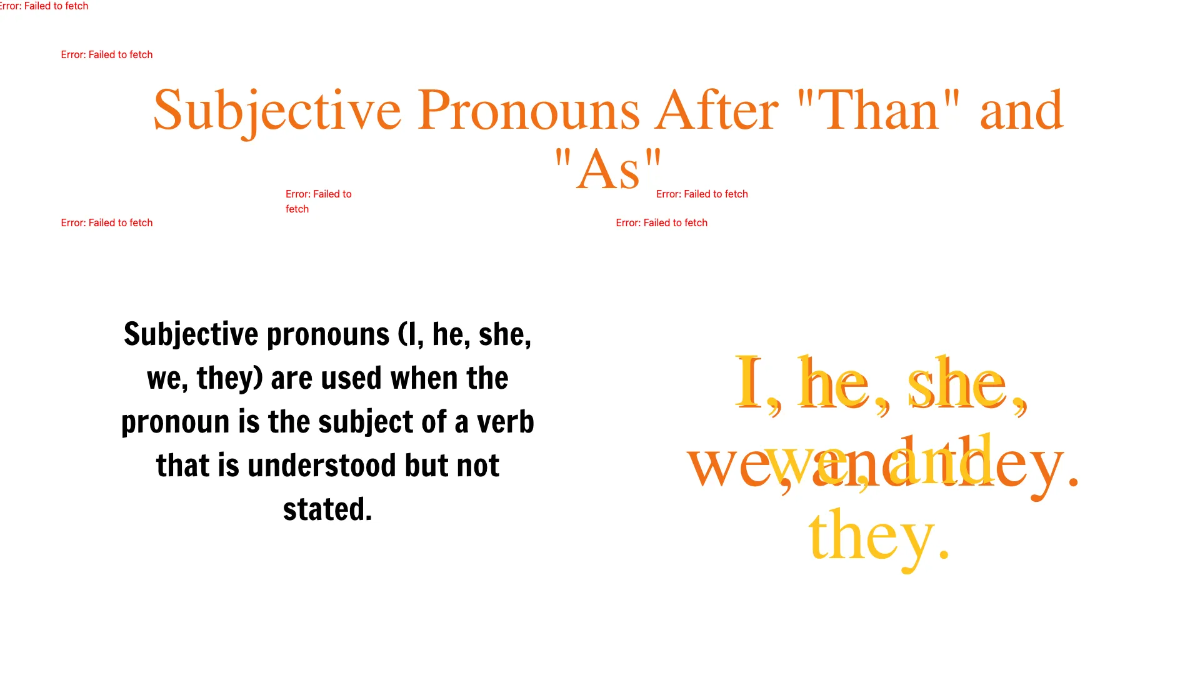 Free Pronouns After "Than" and "As" Template to Edit Online
