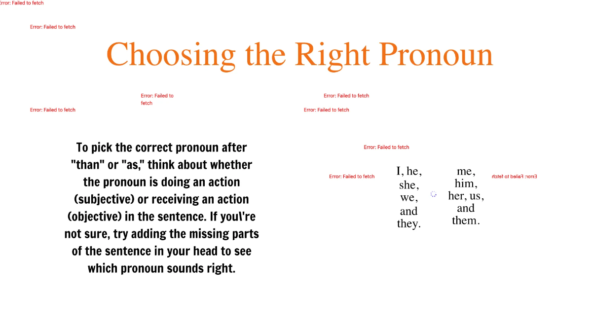 Free Pronouns After "Than" and "As" Template to Edit Online