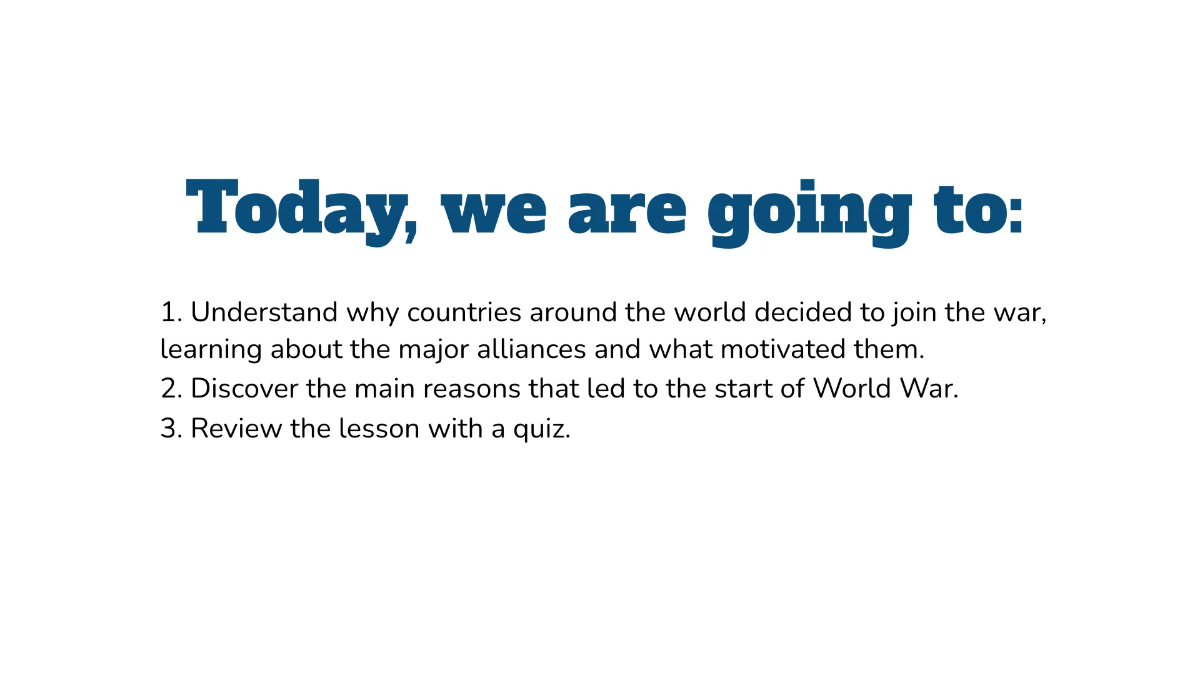 Free World War I: Causes and Alliances Template to Edit Online