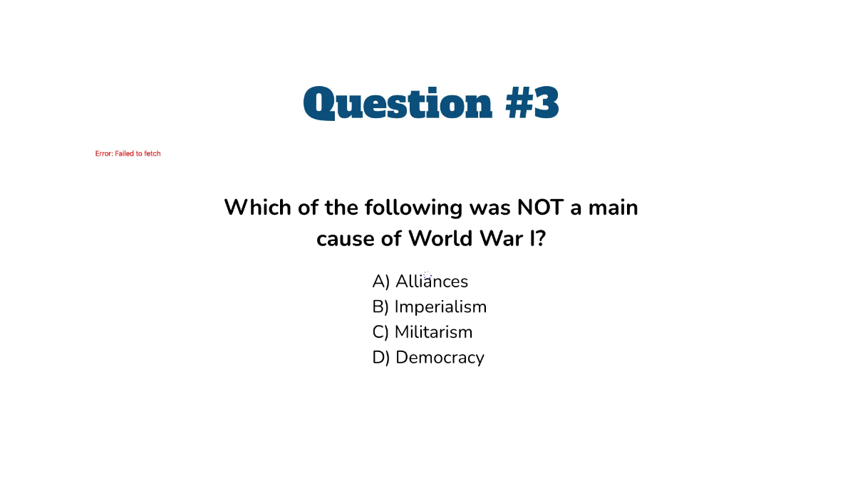 Free World War I: Causes and Alliances Template to Edit Online
