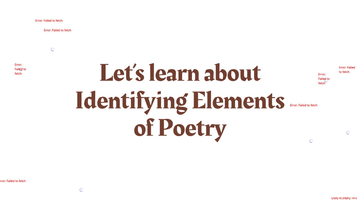 Free Identifying Elements of Poetry Template to Edit Online
