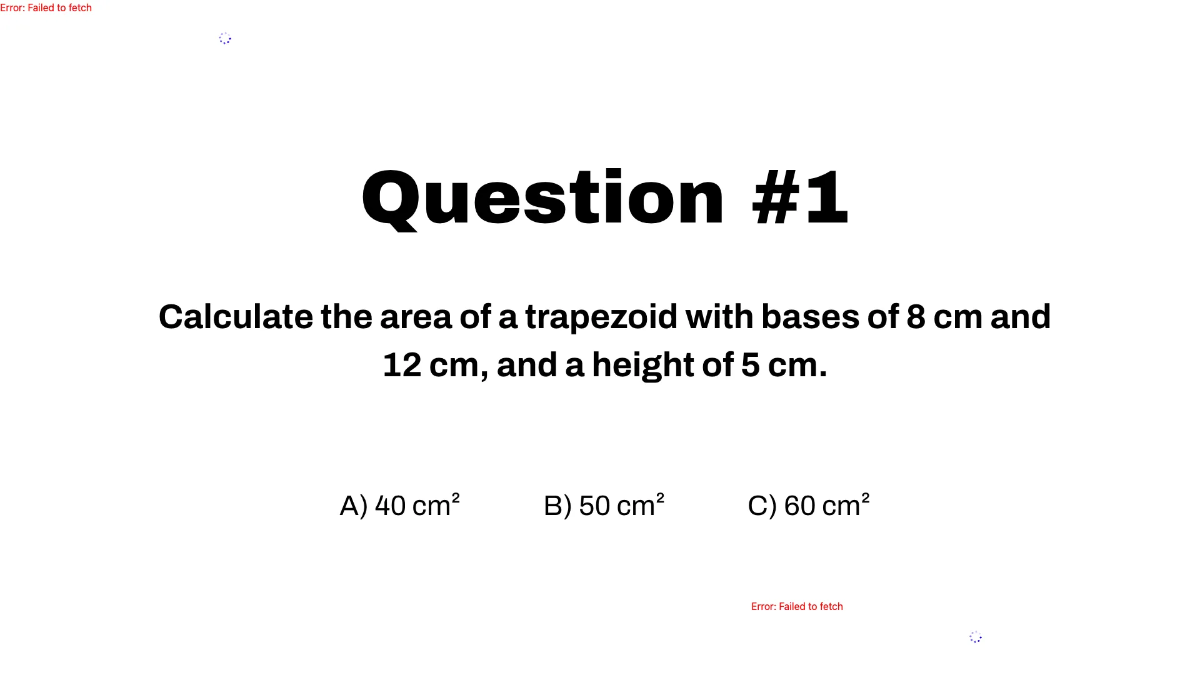 Free Area of Trapezoids Template to Edit Online