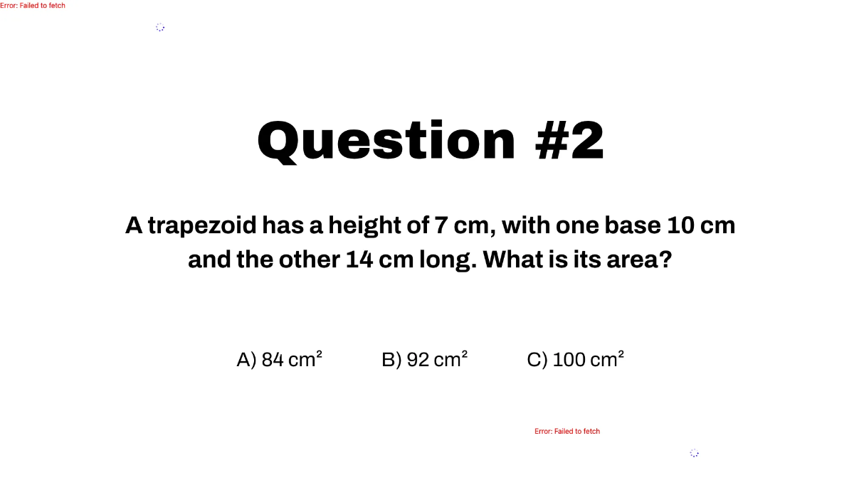 Free Area of Trapezoids Template to Edit Online