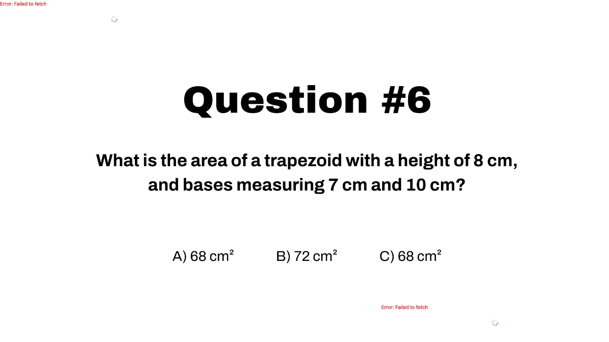 Free Area of Trapezoids Template to Edit Online