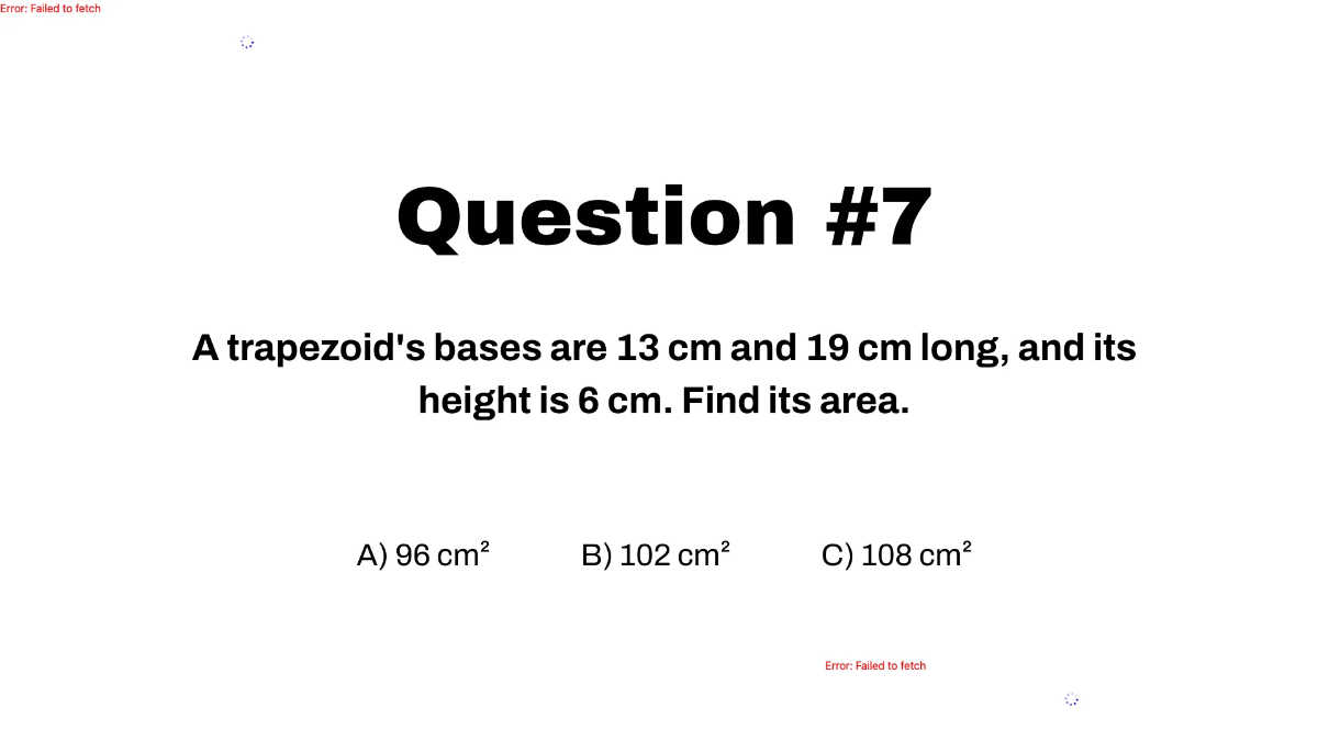 Free Area of Trapezoids Template to Edit Online