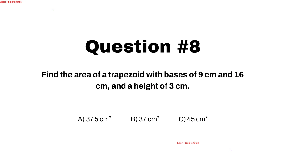 Free Area of Trapezoids Template to Edit Online