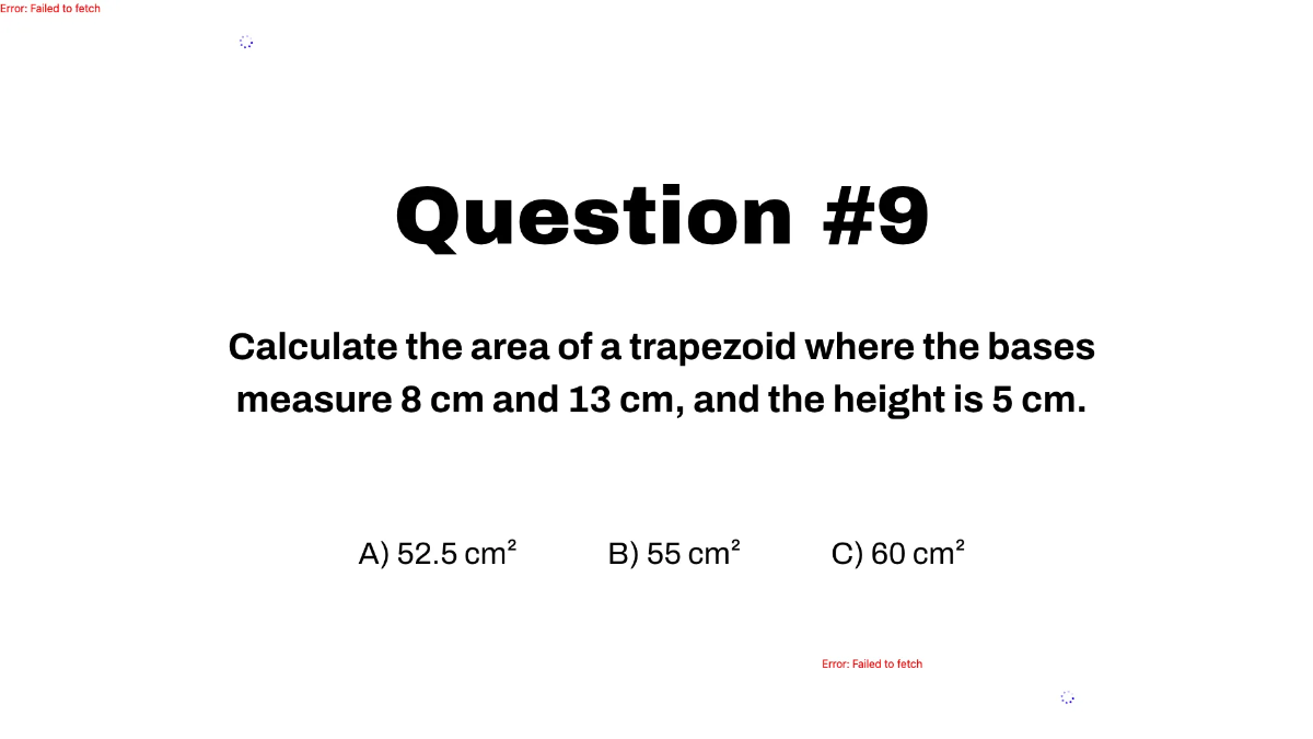 Free Area of Trapezoids Template to Edit Online