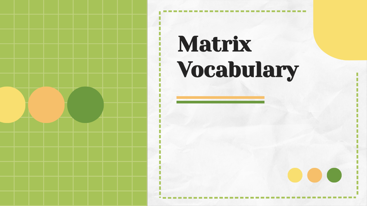 Matrix Vocabulary