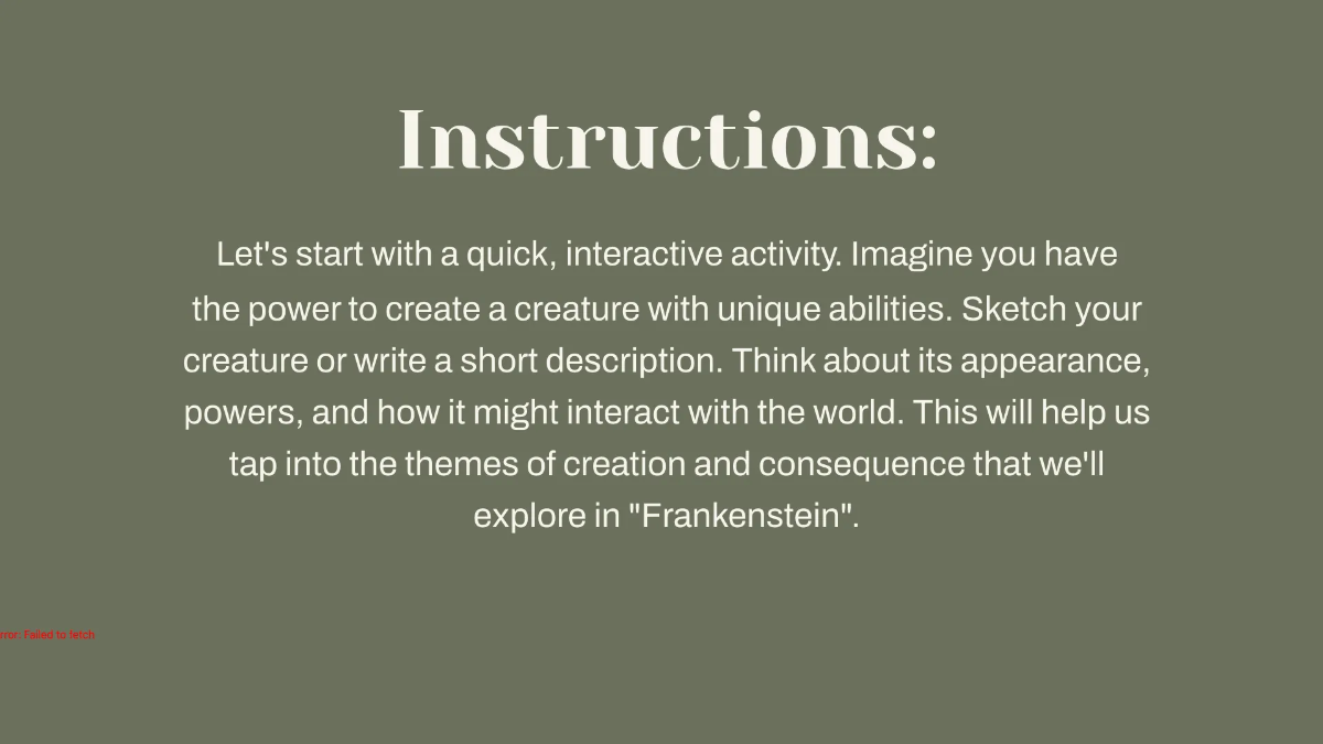 Free Analyzing Passages from "Frankenstein" Template to Edit Online