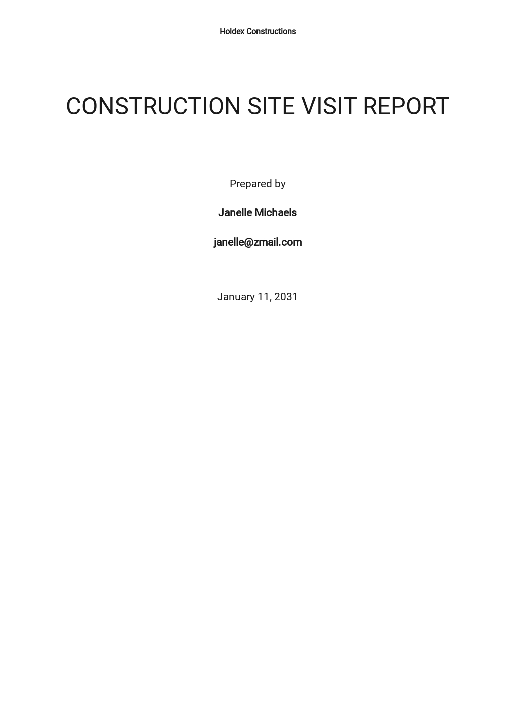 architecture site visit report sample