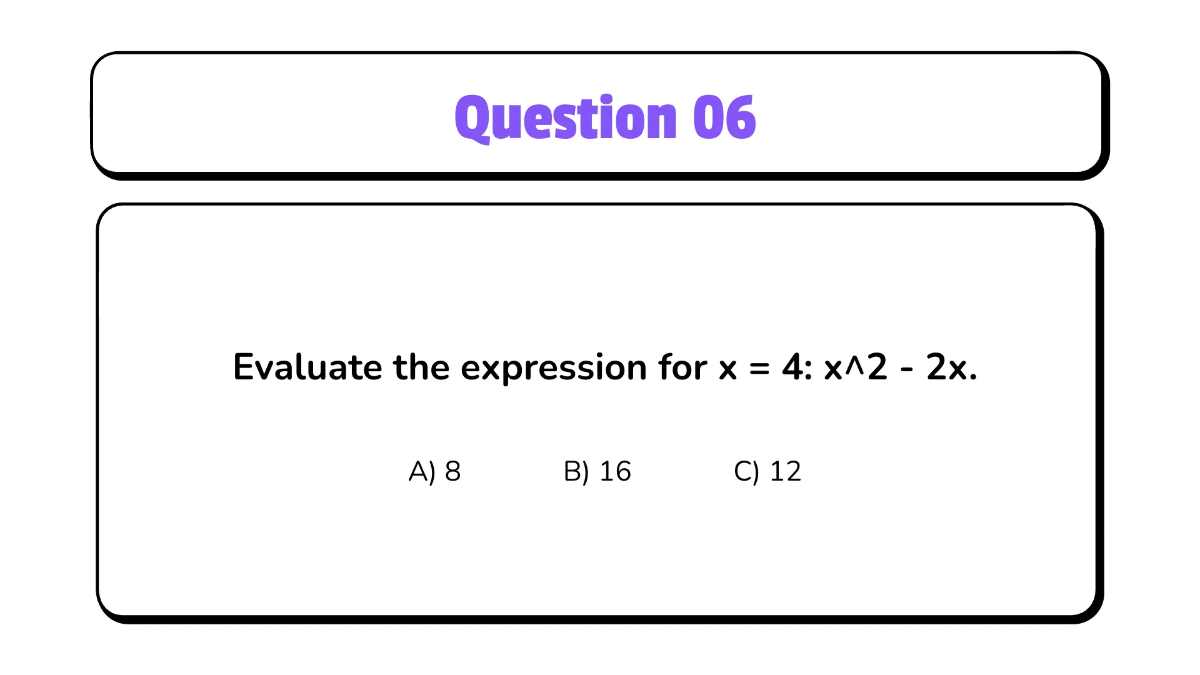 Free Evaluate Variable Expressions Involving Integers Template to Edit Online