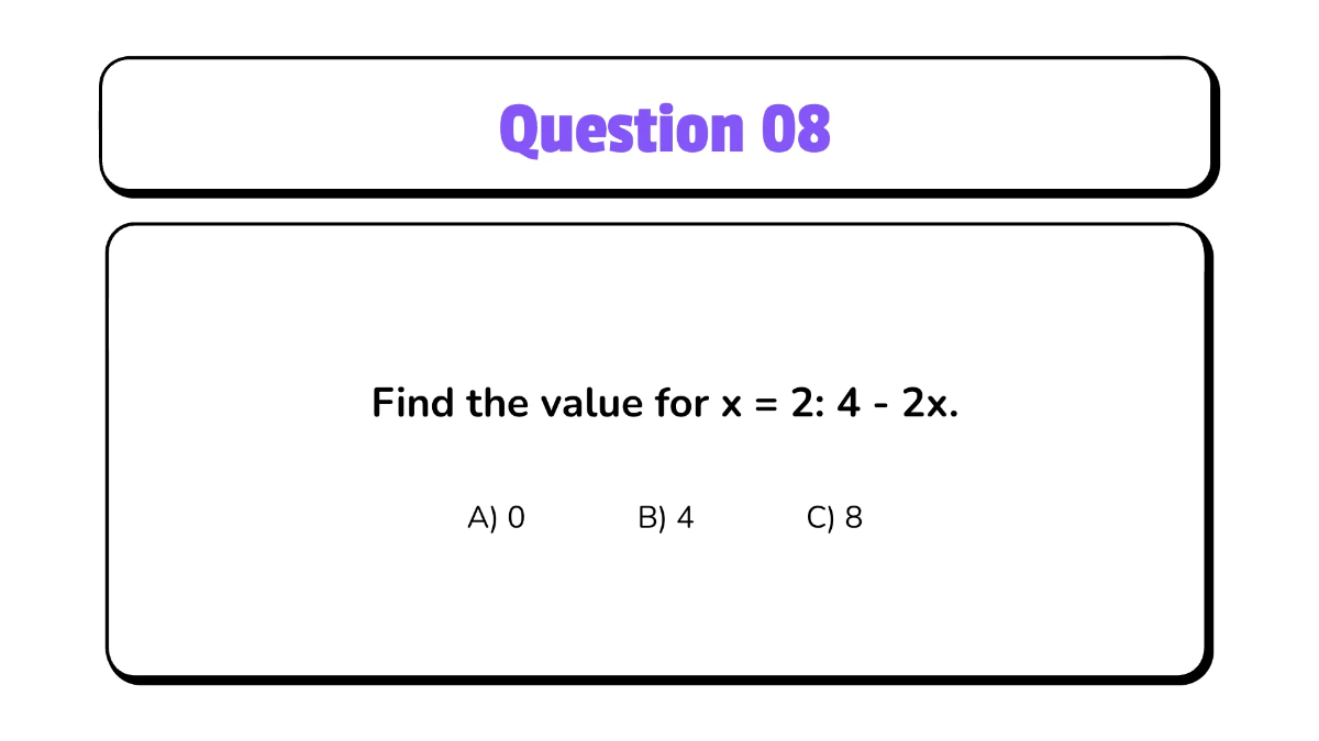 Free Evaluate Variable Expressions Involving Integers Template to Edit Online