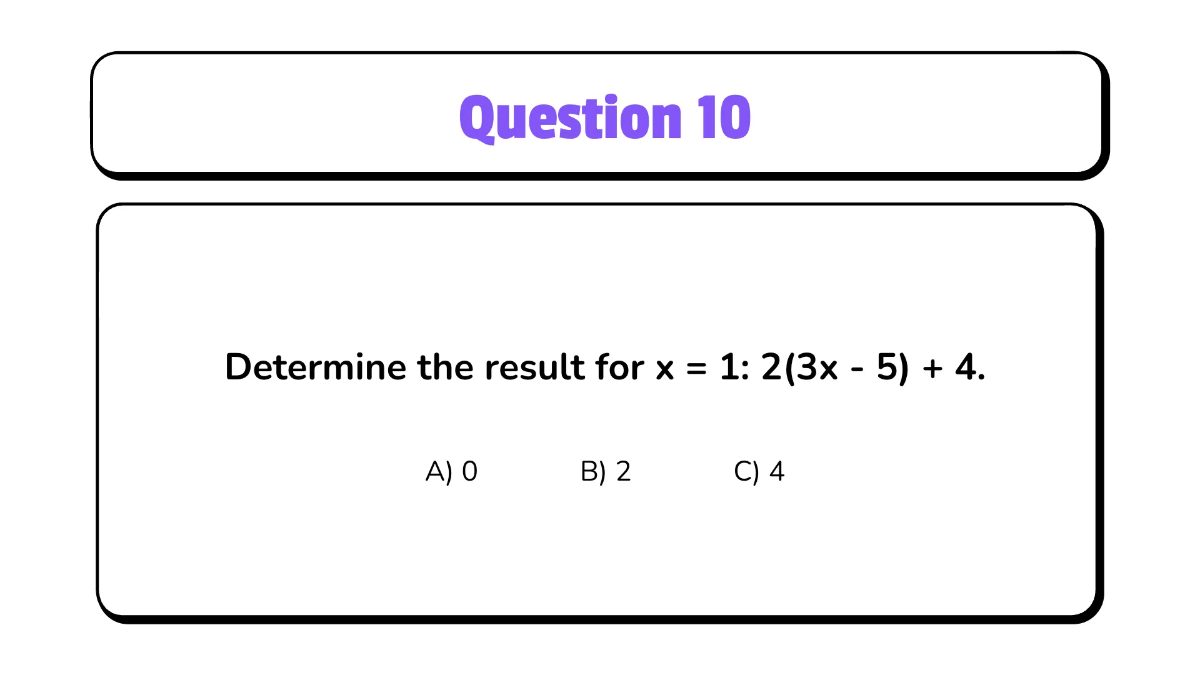Free Evaluate Variable Expressions Involving Integers Template to Edit Online