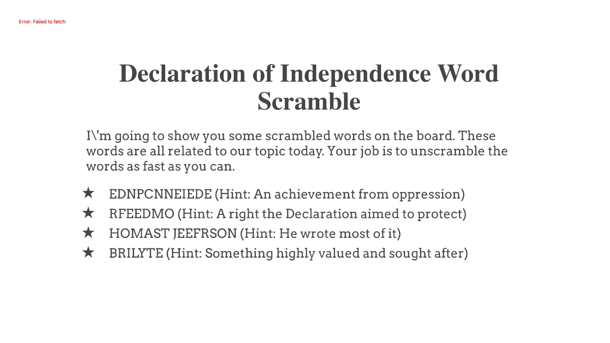 Free Declaration of Independence Template to Edit Online