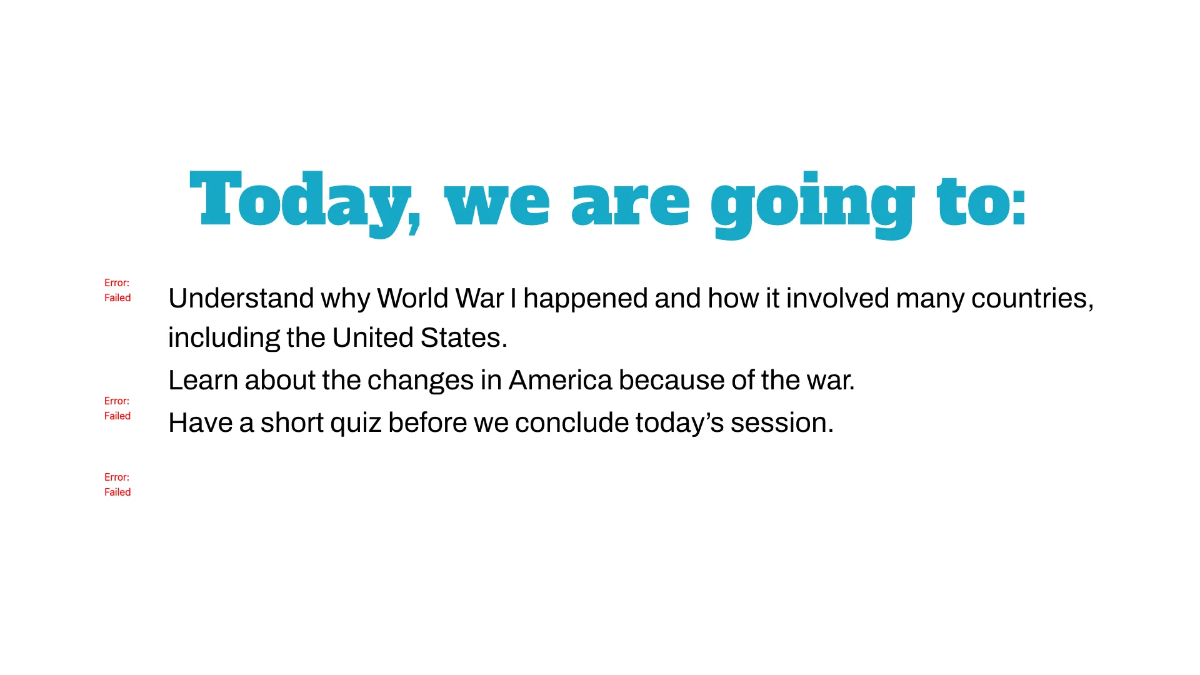 Free World War I and Its Impact on America Template to Edit Online