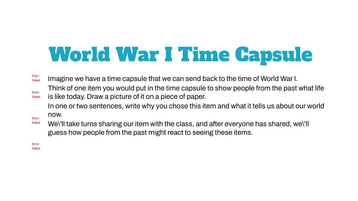 Free World War I and Its Impact on America Template to Edit Online