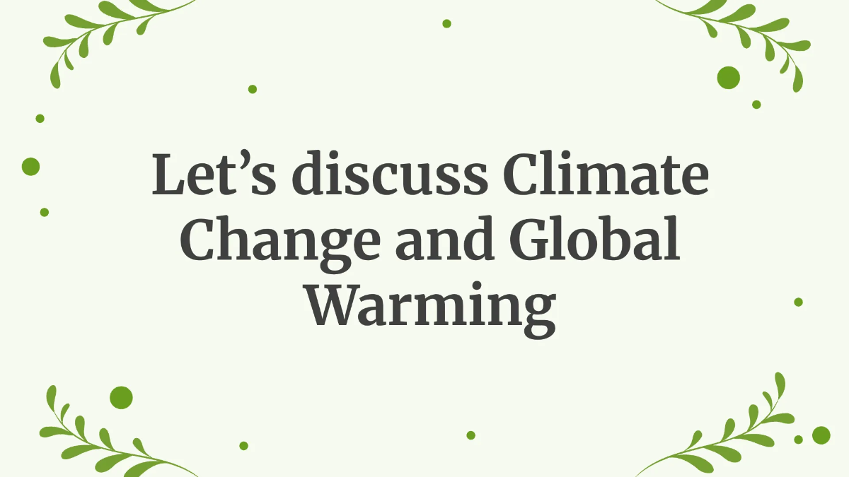 Free Climate Change and Global Warming Template to Edit Online