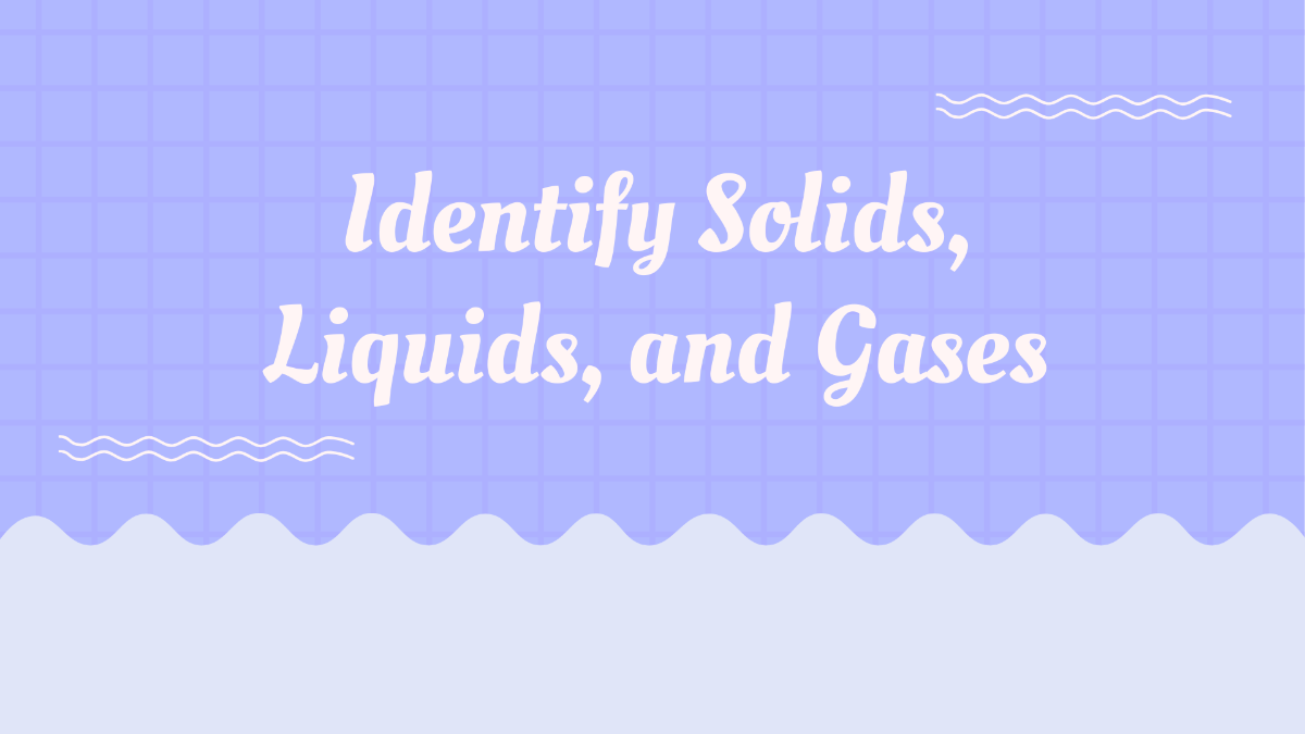 Identify Solids, Liquids, and Gases