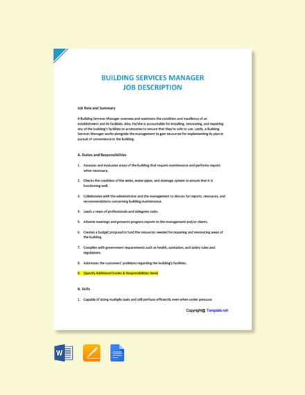 Free Construction Manager Job Description Templates 31  Download in