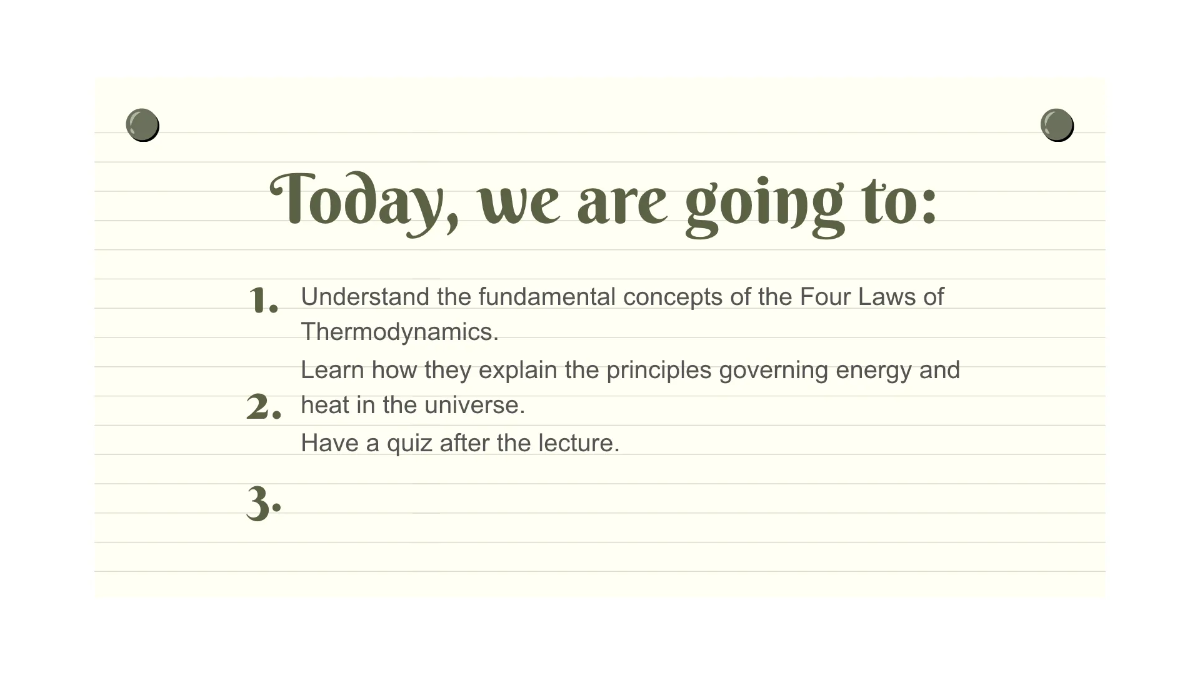 Free Laws of Thermodynamics Template to Edit Online