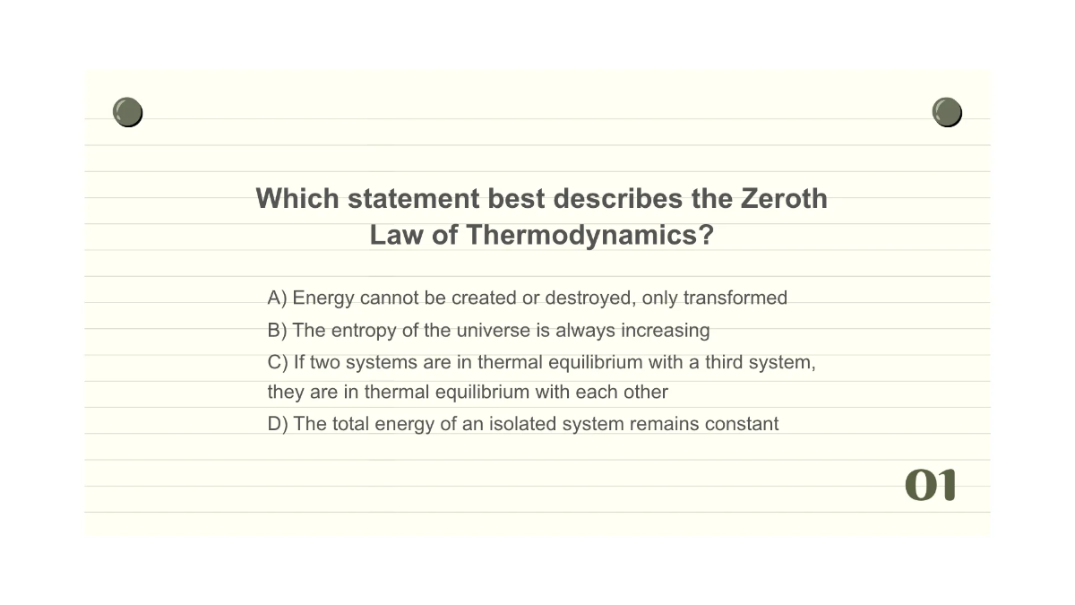 Free Laws of Thermodynamics Template to Edit Online