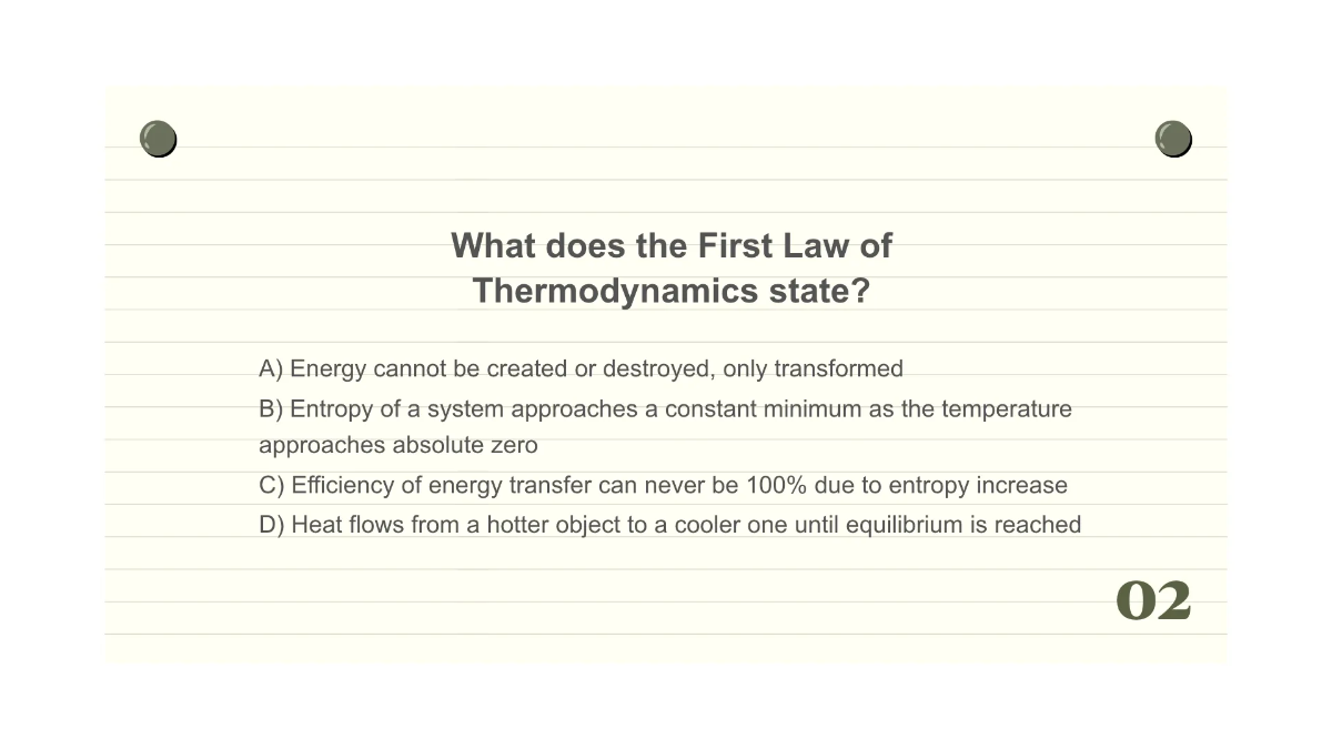 Free Laws of Thermodynamics Template to Edit Online