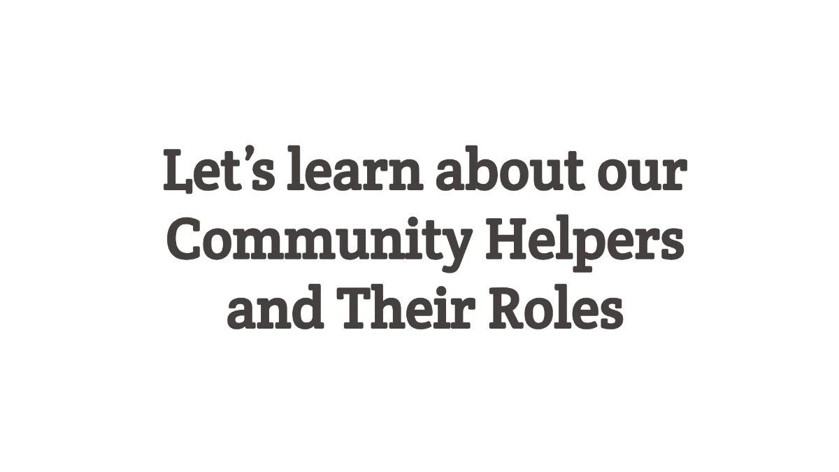 Free Community Helpers and Their Roles Template to Edit Online