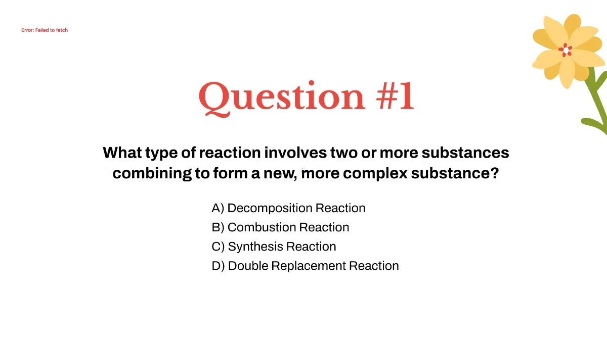 Free Types of Chemical Reactions Template to Edit Online