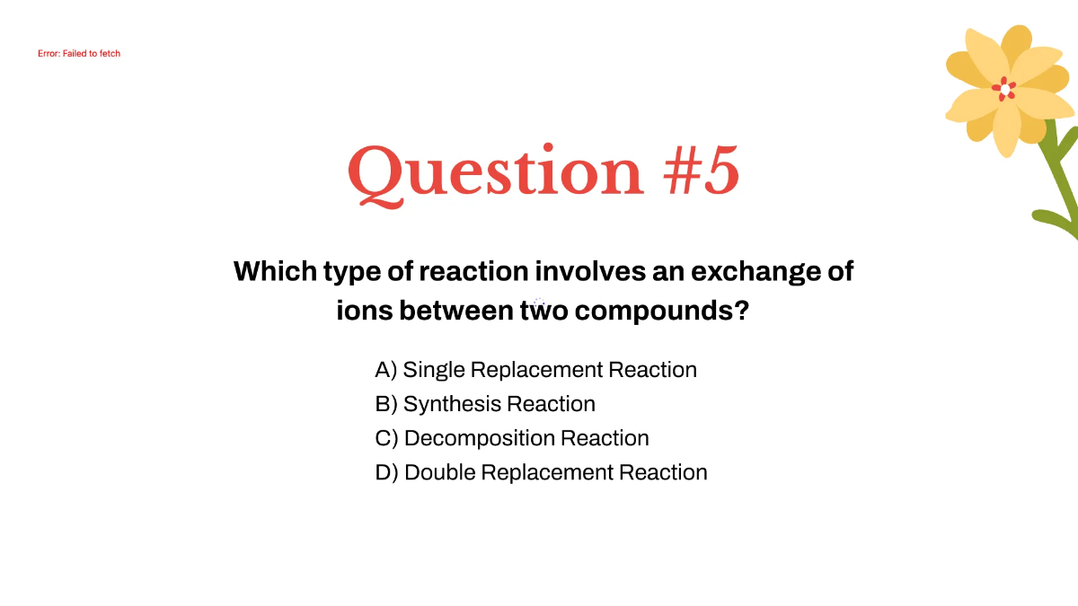 Free Types of Chemical Reactions Template to Edit Online